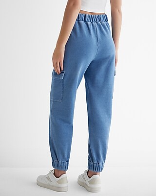 Jogger Jeans Express Joggers Black Solid Full Length Casual Women