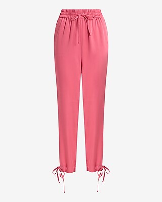 High Waisted Drawstring Pull On Joggers