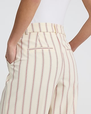 Editor Striped Mid Rise Ankle Trouser