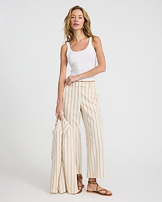 Editor Striped Mid Rise Ankle Trouser