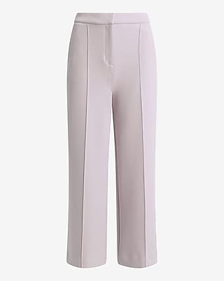 High Waisted Scuba Pintuck Ankle Trouser