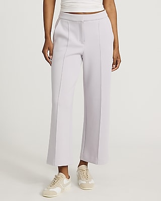 High Waisted Scuba Pintuck Ankle Trouser