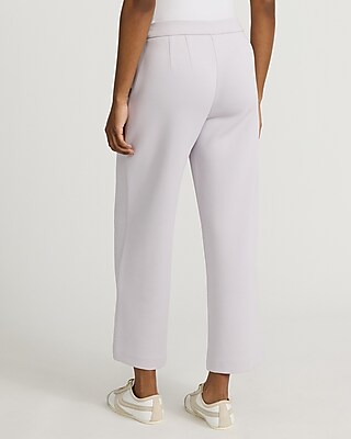 High Waisted Scuba Pintuck Ankle Trouser