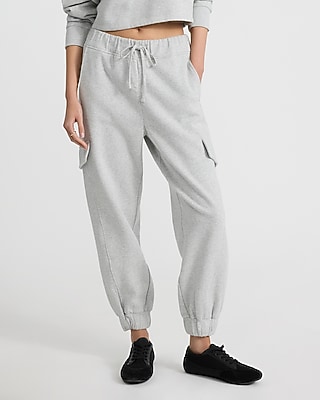 High Waisted Fleece Cargo Joggers