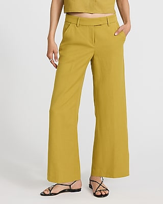Editor Linen-Blend Mid Rise Ankle Trouser