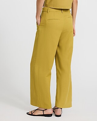 Editor Linen-Blend Mid Rise Ankle Trouser