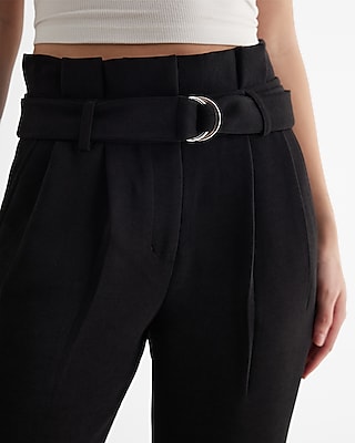 Stylist Super High Waisted Belted Paperbag Ankle Pant