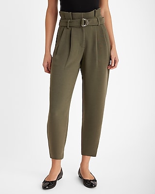 Stylist Super High Waisted Belted Paperbag Ankle Pant