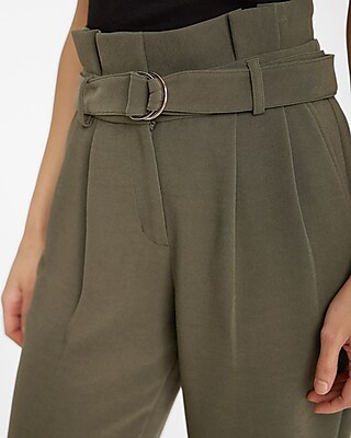 Stylist Super High Waisted Belted Paperbag Ankle Pant