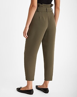 Stylist Super High Waisted Belted Paperbag Ankle Pant