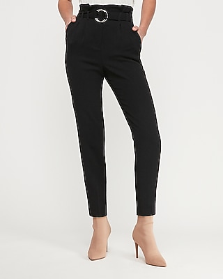 high waisted sash waist ankle pant