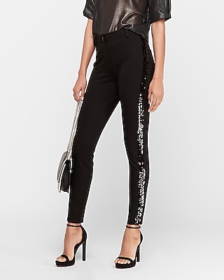 sequin side stripe pants