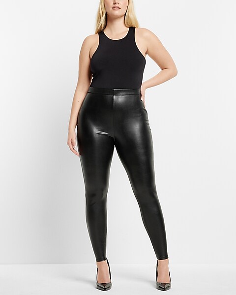 EX M&S LEATHER LEGGING- high waisted faux leather look legging