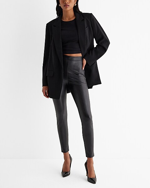 The Jora Faux Leather High Waist Legging In Black • Impressions