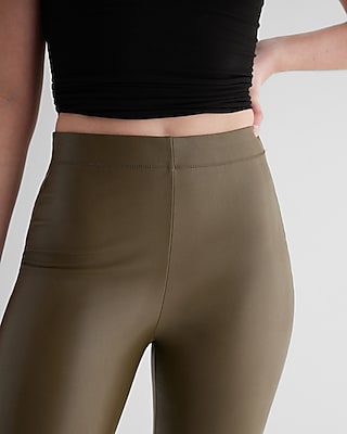 Super High Waisted Faux Leather Leggings