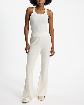 High Waisted Waffle Pull On Flare Pant