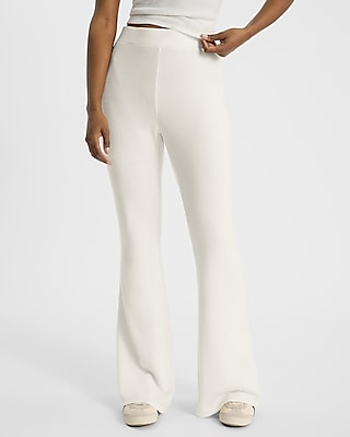 High Waisted Waffle Pull On Flare Pant