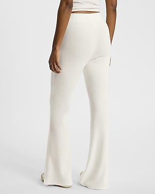 High Waisted Waffle Pull On Flare Pant