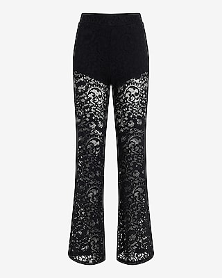 High Waisted Lace Flare Leggings