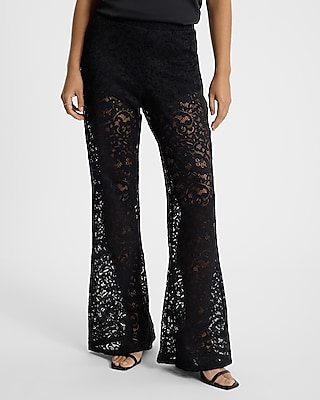 High Waisted Lace Flare Leggings