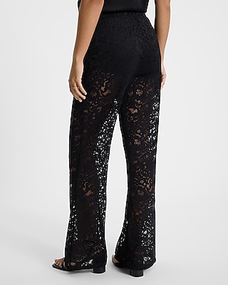 High Waisted Lace Flare Leggings