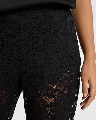 High Waisted Lace Flare Leggings