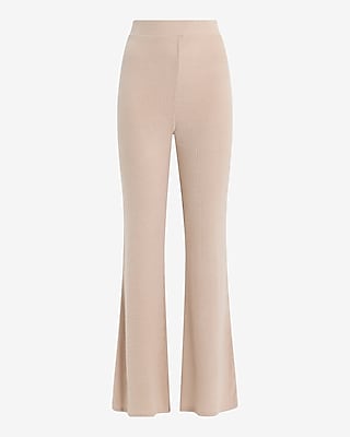 High Waisted Cozy Ribbed Pull On Flare Pant