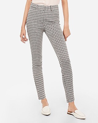 high waisted black plaid pants