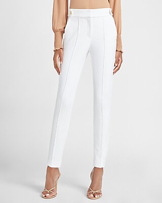 high waisted white pants petite