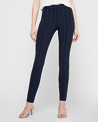 high waisted pinstripe jeans