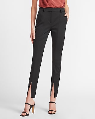 High Waisted Front Slit Skinny Pant