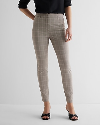 Plaid high store waisted skinny pants