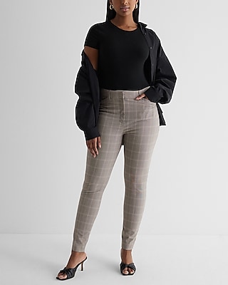 Editor High Waisted Plaid Skinny Pant