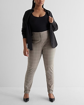 Editor High Waisted Plaid Skinny Pant