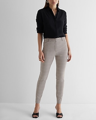 Editor High Waisted Plaid Skinny Pant