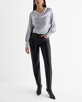 Super High Waisted Faux Leather '90s Slim Pant