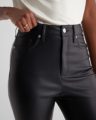 Super High Waisted Faux Leather '90s Slim Pant