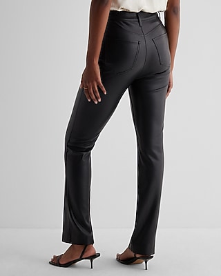 Super High Waisted Faux Leather '90s Slim Pant