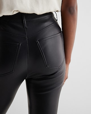 Super High Waisted Faux Leather '90s Slim Pant