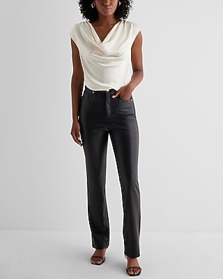 Super High Waisted Faux Leather '90s Slim Pant