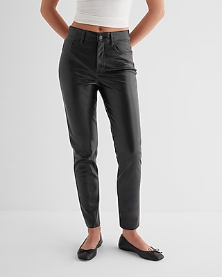 Express Solid Black Faux Leather Pants Size S - 73% off