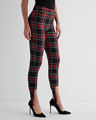 High Waisted Tartan Plaid Stirrup Leggings