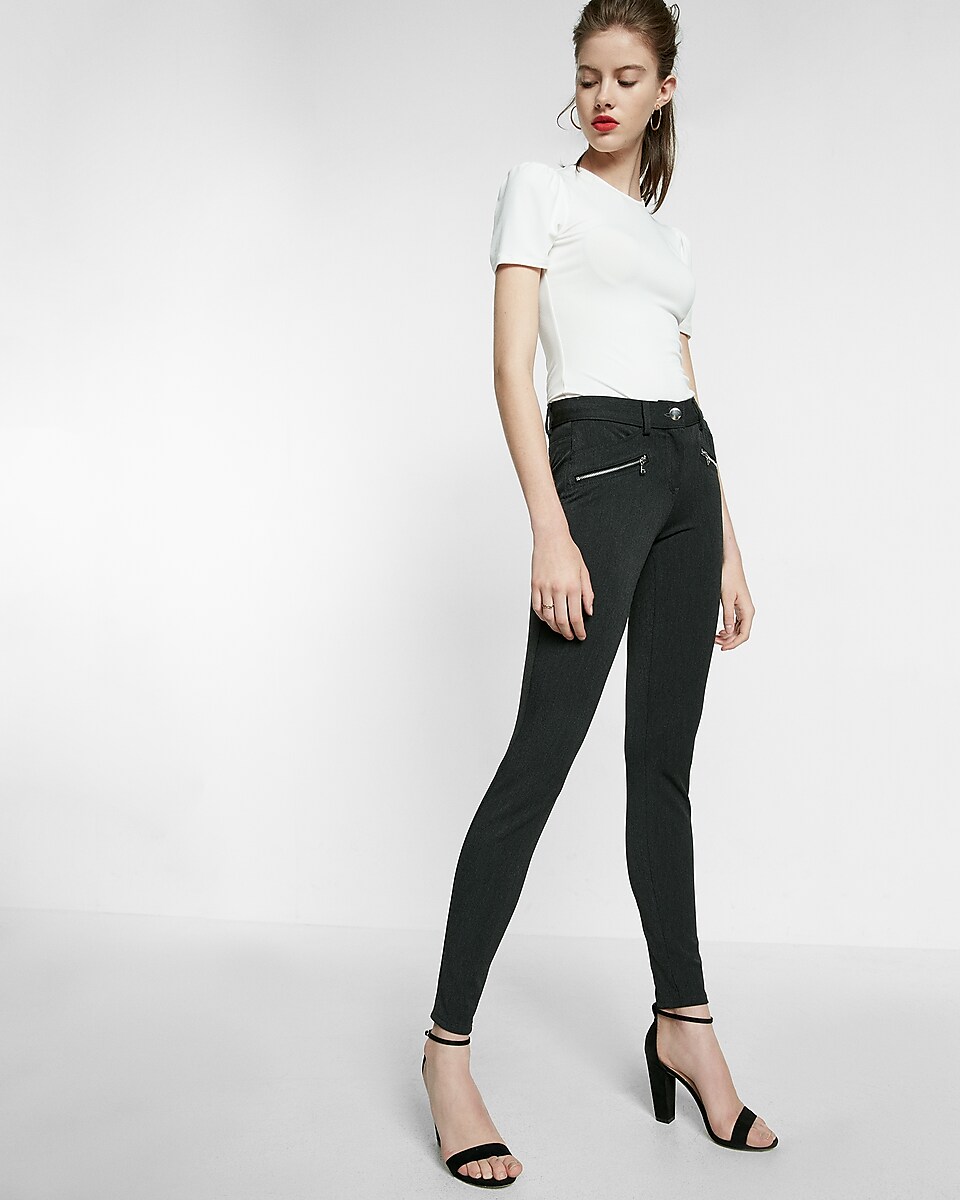 Zip Accent Skinny Pant | Express