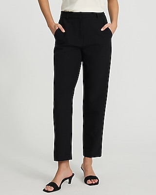 Straight-Leg Mid-Rise Black Ankle Pant