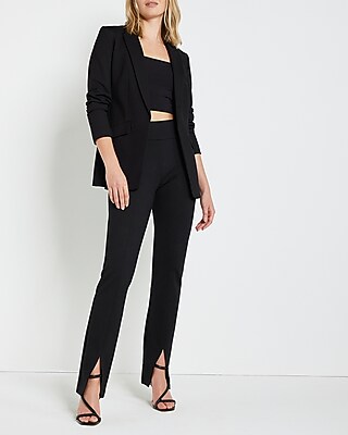 Columnist High Waisted Front Vent Straight Pant