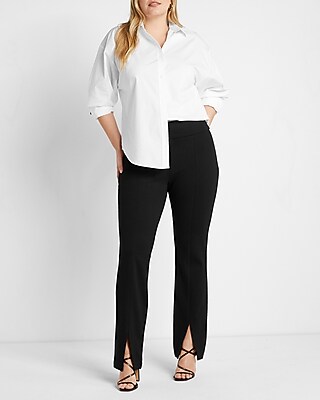 Columnist High Waisted Front Vent Straight Pant