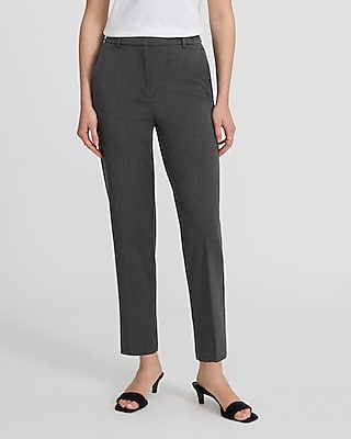 Express, Editor High Waisted Twill Straight Ankle Pant in Lipstick Red