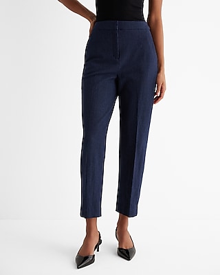 Editor Super High Waisted Twill Straight Ankle Pant