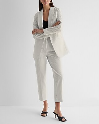 Editor Super High Waisted Pinstripe Straight Ankle Pant