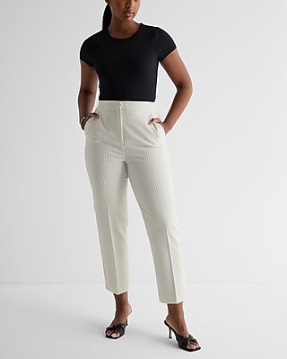 Editor Super High Waisted Pinstripe Straight Ankle Pant
